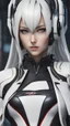 Placeholder: Cyber ronin Girl in 8k Neco anime artstyle , venom them, white costume, close picture, ronin custom, highly detailed, high details, detailed portrait, masterpiece,ultra detailed, ultra quality