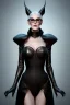 Placeholder: Carmen Dell`orifice as evil queen in black leather, leather, busty, cleavage, angry, stern look. character design by cory loftis, fenghua zhong, ryohei hase, ismail inceoglu and ruan jia. unreal engine 5, artistic lighting, highly detailed, photorealistic, fantasy