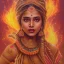 Placeholder: indian beautifull mystical woman портрет леди на выгоревшем дереве,картина,детали,текстура,карие глаза,веснушки,блонд,опасная,игривая,горы,природа,цветы,огонь,в стиле стрит-стайл,мода 80-ых,ретро,калссика,кажуал,королева Екатерина,магента,аква,абстракт