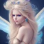 Placeholder: magnifique belle sexy fairy souriante avec de magnifiques ailes et des cheveux longs blonds,yeux bleus