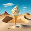 Placeholder: an ice cream in the desert in the style of dalì