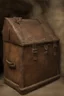 Placeholder: in the BASEMENT there is an old, broken brown oblong leather chest with short handles, from which gold coins from the time of Catherine the Great fall out. The ancient coat of arms of tsarist Russia, the double-headed eagle, is BARELY VISIBLE on the bag. There are a lot of broken bricks and earth around the bag. All in high quality 8K