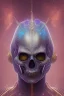 Placeholder: purple alien, cracks in the head, evil, Asian eyes, weapons, blood, 8k, finely detailed, photo realistic, Boris Vallejo style turquoise skull head gold dragon space alien rain skeleton silver helmet golden space suit