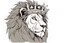 Placeholder: Lion with kings crown on his head.side view