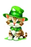 Placeholder: A cute St.Patrick's Day kitten vector image for a t-shirt on a white background