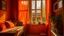 Placeholder: The orange house with window is a cozy place to relax. The sun peeks through the curtain, warming the room. It's the perfect place to relax with a good book and a cup of tea. Imagine the view from that window!