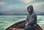 Placeholder: Modern man in a boat wearing hoodie by Andrea del Sarto