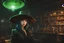 Placeholder: by Masakazu_Katsura_and_Kentaro_Miura :: portrait_of_a_gorgeus_aetherpunk_witch_with_floppy_hat_played_by_Eichiro_Oda_inside_magical_science_lab, green_glowing_aura :: low_light :: blak red bioluminescent_props