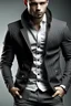 Placeholder: Man's Stylish Detachable Hooded Casual Blazer Jacket