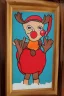 Placeholder: Portrait lady, full body shot, full-color medium shot style of Rudolph the red nosed reindeer