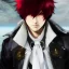 Placeholder: Detailed anime boy, crimson red hair, long classic taper hairstyle, dante dmc5 hairstyle, wolf ears protruding out, white trench coat, intricate details, full body portrait, keep head in frame, slight smile, black Japanese motif, concept art, highly detailed, digital painting, concept art, sharp focus, illustration, art by Yoji Shinkawa, WLOP and greg rutkowski and alphonse mucha and artgerm and yanjun Chen and Junji ito and Makoto Shinkai, HDR, octane render, highly detailed