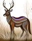 Placeholder: coloring pages: Majestic deer in an Afrocentric art style, adorned with intricate tribal patterns, vibrant colors, and flowing mane-like hair, standing tall and proud in a lush savannah, surrounded by tall grass and baobab trees, Artwork, mixed media on canvas [illustration style (Majestic deer in an Afrocentric art style, adorned with intricate tribal patterns, vibrant colors, and flowing mane-like hair, standing tall and proud in a lush savannah, surrounded by tall grass and baobab trees, Artw