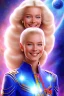 Placeholder: young cosmic woman smile, admiral from the future, one fine whole face, large cosmic forehead, crystalline skin, expressive blue eyes, blue hair, smiling lips, very nice smile, costume pleiadian,rainbow ufo Beautiful tall woman Galactic commander, ship, perfect datailed golden galactic suit, high rank, long hair, hand whit five perfect detailed finger, amazing big blue eyes, smilling mouth, high drfinition lips, cosmic happiness, bright colors, blue, pink, gold, jewels, realistic