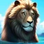 Placeholder: Lion , realistic, HD4k, watery cloud background, close up shot,