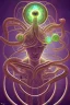 Placeholder: Spiritual being with Tentacles over human Head creating reality around, wrapping Tentacles around Human, Dimethyltryptamine