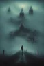 Placeholder: big zero, nothing on picture, big fog, surreal style, dark colors, strange surreal nightmare landscape, high detail, sinister, surreal art, chillingly fascinating