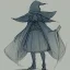 Placeholder: clear focus,high resolution, rough lines, sketch, cute, Cartoon, Outfit-Witch outfit, Pose-Standing still