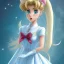 Placeholder: sailor moon con pelo largo i rubio, con traje blanco