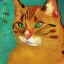 Placeholder: Portrait of a cat by Van Gogh