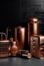 Placeholder: Please produce a picture of electrical appliances used in homes inspired by copper, which should be a fresh photo and for the cover of a poster. Please, it should be kitchen electrical appliances.