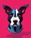 Placeholder: Cute dog, one colour background