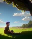 Placeholder: realistic image, boy sitting under a tree, god rays, 8k, 16 bit, vibrant color