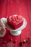 Placeholder: vintage heart cake in red color