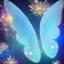 Placeholder: subtle cristal transparent bright glitter blue butterfly, light, galactic, subtle flowers