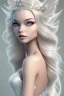 Placeholder: Snow white, beautiful, soft, smiling, straight and long blonde hair, dewy and shiny vibe, diamond crown, long fairy wings in the back