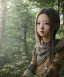 Placeholder: Anime girl cute neck head portrait, warrior costume, village, meditation, woods, cyberpunk, 8k quality