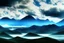 Placeholder: clouds, big mountains, water, science fiction landscape, photography, ultra hd 4k, hyperrealism