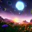 Placeholder: scifi landscape, lighting plants, flovers, another planet in sky, alien creatures on background, beautiful, attractive, carnivore, deep colours, 8k resolution, dynamic lighting, ultra hyperdetailed, intricately detailed, Unreal Engine 5