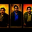 Placeholder: (fineart:1.5, masterpiece1.5) (realism:1.5) award winning picture of award winning fat johnny depp, fat man watching tv, tv in frame , three panels, multiple views, well lit fluorescent lighting, warm colors