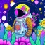 Placeholder: "floral astronaut" hand-drawn digital art, flowers everywhere, colorful garden, beautiful galaxy, REALISTIC, anime, 4k, high resolution, full details, 2560x1600