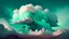 Placeholder: Phantasy landscape with dramatic cloud in peppermint color