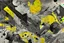 Placeholder: ink and paint of holo sizzle, arafed nonsense contradicting in liminal space, double negative vibe, unnerving vibe, whimisical influence, grotesque vibe, ink and tint leak, minimal, brutalist, Aztec, drab and gray and yellow