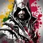 Placeholder: ASSASSIN'S CREED IN A PAINT SPLASH BACKGROUND