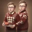 Placeholder: solo peter billingsley is a chubby kid with glasses, gripping a single Dark red soap bar, ((brown))argyle sweater