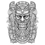 Placeholder: outline art for square tribal tiki totem coloring page for kids, classic manga style, anime style, realistic modern cartoon style, white background, sketch style, only use outline, clean line art, no shadows, clear and well outlined