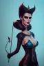 Placeholder: Lene Nystrøm as evil queen in black leather, busty, cleavage, voluptuous, Aqua Lene, angry, stern look. character design by cory loftis, fenghua zhong, ryohei hase, ismail inceoglu and ruan jia. unreal engine 5, artistic lighting, highly detailed, photorealistic, fantasy