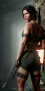 Placeholder: Tomb Raider transparent underwear, closed eyes, rtx, reflection, 8k, glow, winning photography, caustics