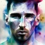 Placeholder: Lionel Messi face, watercolor illustration by <agnes cecile>