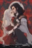 Placeholder: A couple from the dnd game curse of Strahd kissing, kiss, kissing She has white hair he has long black hair.