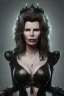 Placeholder: Kim Basinger as evil queen in black leather, busty, cleavage, curvy, angry, happy, stern look. character design by cory loftis, fenghua zhong, ryohei hase, ismail inceoglu and ruan jia. unreal engine 5, artistic lighting, highly detailed, photorealistic, fantasy