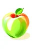 Placeholder: Full Image of a apple in White background, cartoon style