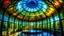 Placeholder: inside an art deco-style, colorful, high-definition, regularly domed glass pavilion in a shady forest, wide angle, very detailed elaboration, high light