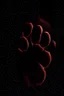 Placeholder: Striking image of a lion paw print, sandblasted special effect, standing out on a black background