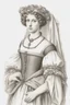 Placeholder: portrait of a renaissance woman on a white background