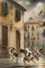 Placeholder: houses venice paris little dogs running titian