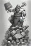 Placeholder: A fantasy sketch of a dwarf with a hammer and shield standing on top of a pile of bodies